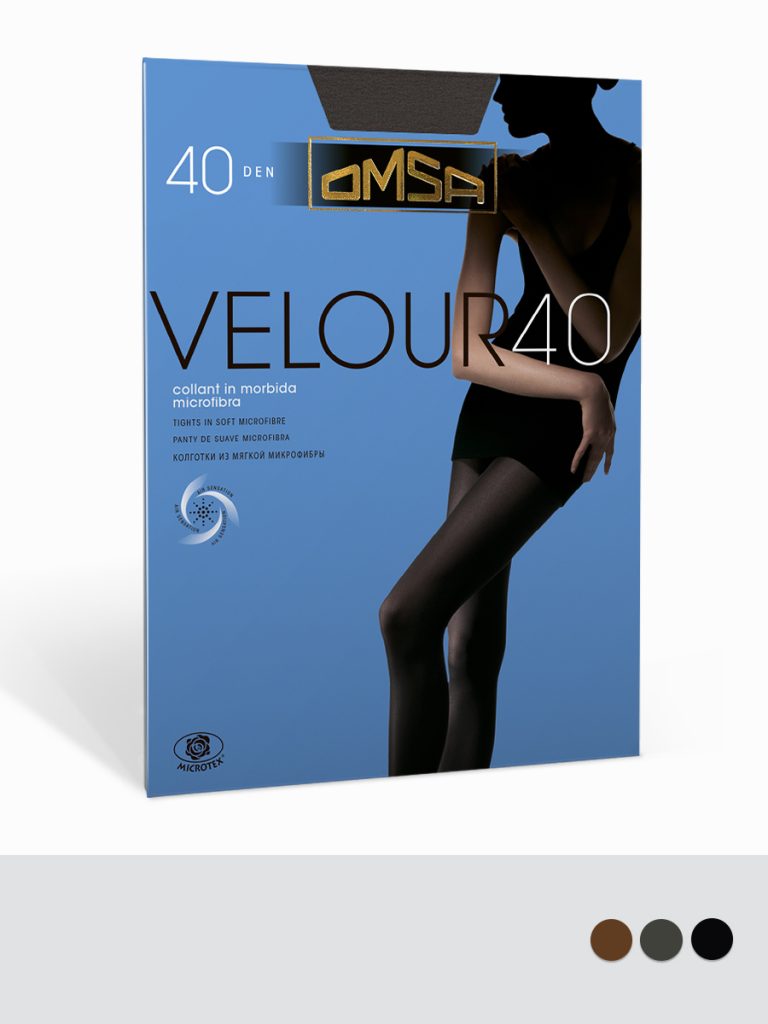Колготки женские OMSA Velour 40 den, матовые, микрофибра