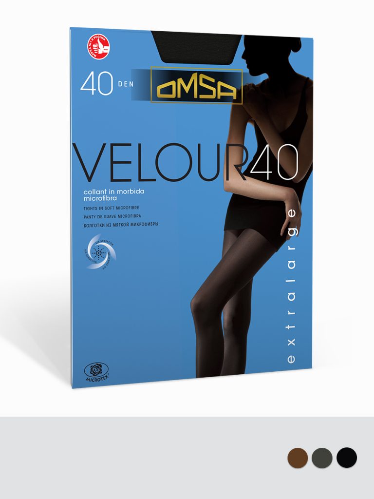 Колготки женские OMSA Velour 40 den XL, большой размер, микрофибра