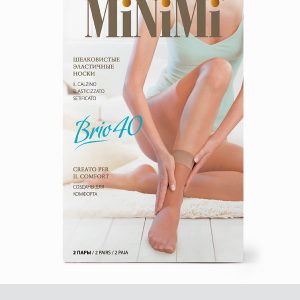 Носки женские Minimi Brio 40 den капроновые плотные, 2 пары