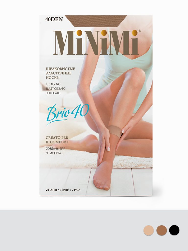 Носки женские Minimi Brio 40 den капроновые плотные, 2 пары