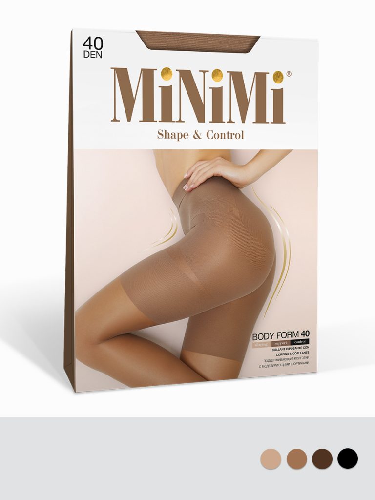 Колготки женские Minimi Body Form 40 den пуш-ап, до размера XL