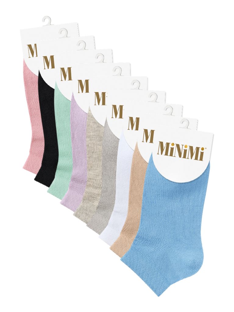 Носки женские Minimi Cotone 1201 хлопковые короткие, 6 цветов