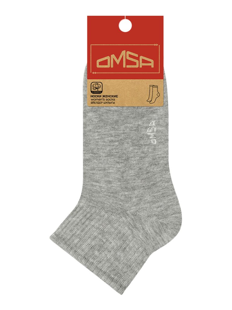 Носки женские OMSA Eco 253 хлопковые, широкая резинка в рубчик
