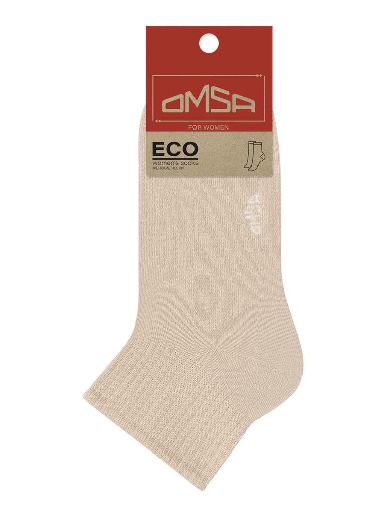 Носки женские OMSA Eco 253 хлопковые, широкая резинка в рубчик
