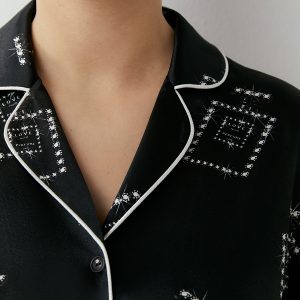 Пижама Рубашка пижамная OMSA LOVE удлинённая с принтом, искусственный шёлк