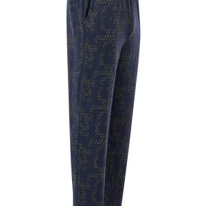 Пижама Брюки пижамные мужские OMSA Geometry 1640D, синие, хлопок