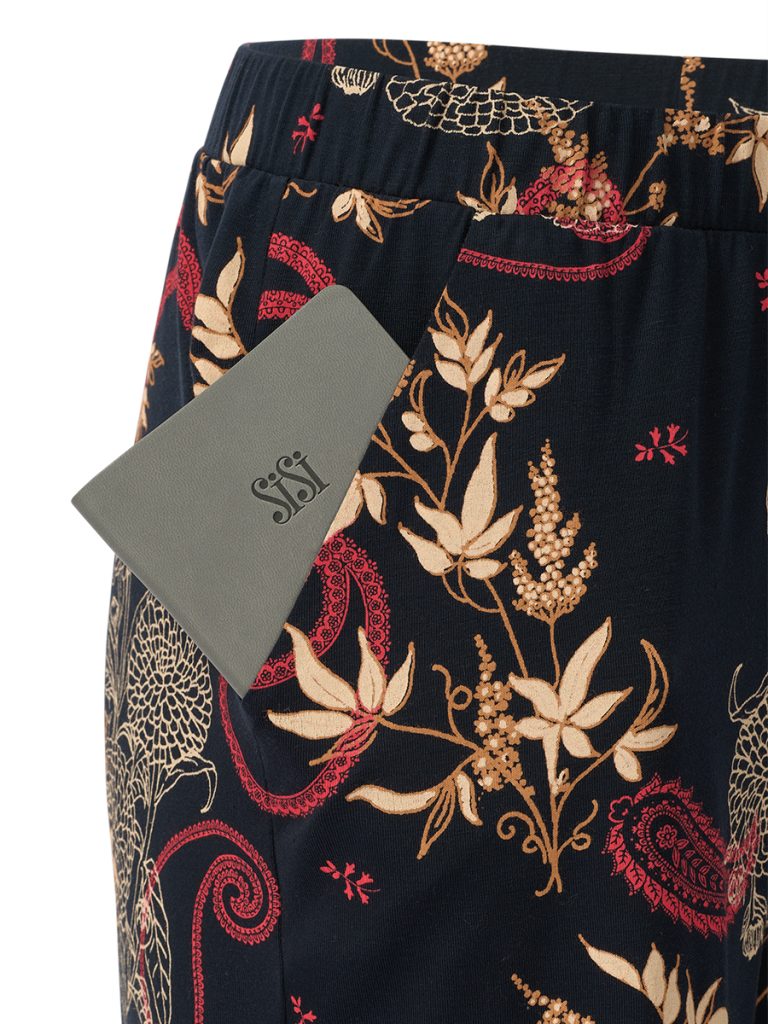 Пижама SISI Serenita рубашка и брюки, контрастный принт, вискоза