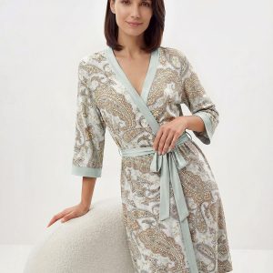 Халат SISI Ornamento с запахом, абстрактный принт