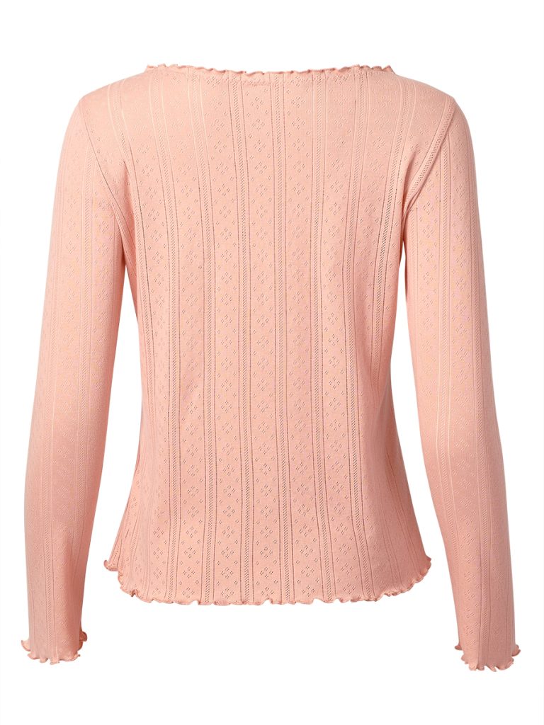Пижама OMSA Pointelle Chic лонгслив и брюки широкие, ажурный хлопок