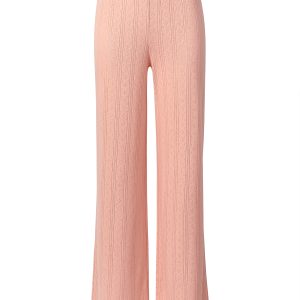 Пижама OMSA Pointelle Chic лонгслив и брюки широкие, ажурный хлопок