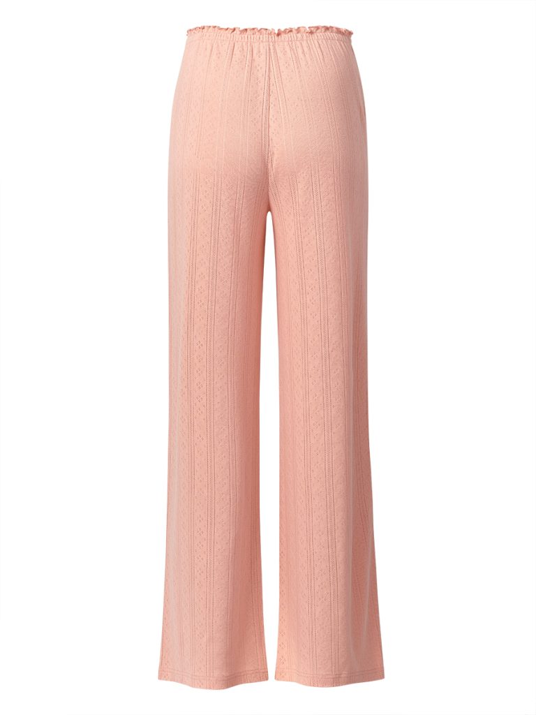 Пижама OMSA Pointelle Chic лонгслив и брюки широкие, ажурный хлопок