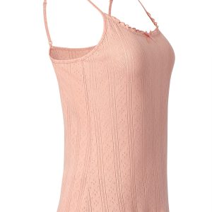 Пижама OMSA Pointelle Chic топ на бретелях и шорты, ажурный хлопок