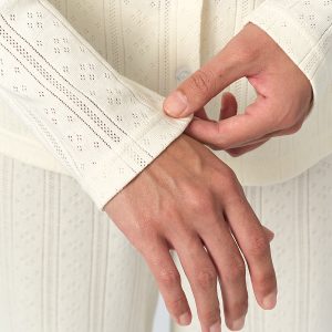 Пижама OMSA Pointelle Chevrone блуза и брюки широкие, ажурный хлопок