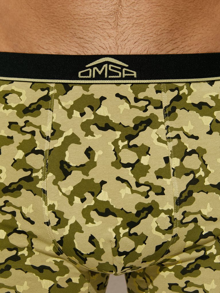 Боксеры мужские OMSA Courage хлопковые с принтом, милитари
