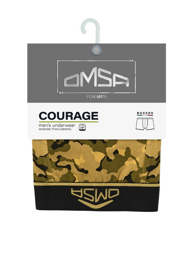 Боксеры мужские OMSA Courage хлопковые с принтом, милитари