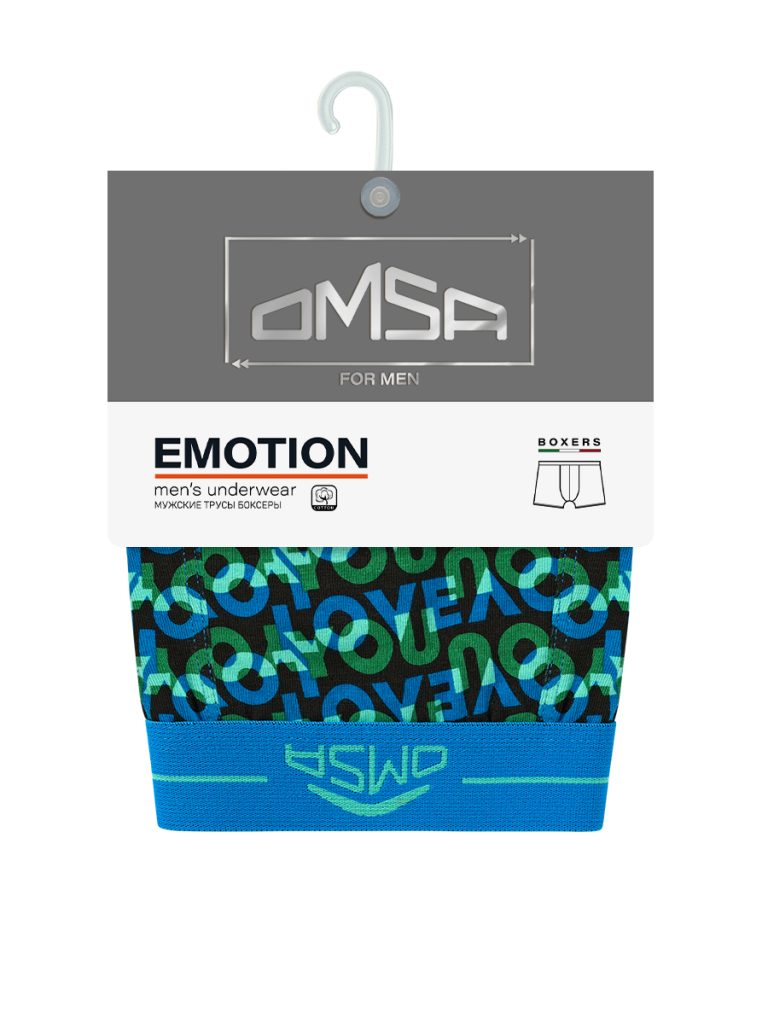 Боксеры мужские OMSA Emotion хлопковые с принтом, яркая гамма