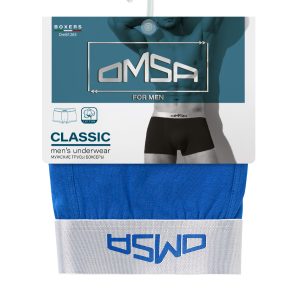 Боксеры мужские OMSA 1265 укороченные, широкая блестящая резинка