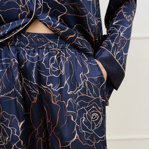 Пижама OMSA Rosa рубашка и брюки прямые, искусственный шёлк