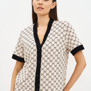 Пижама OMSA Alta Moda рубашка короткий рукав и шорты, хлопок