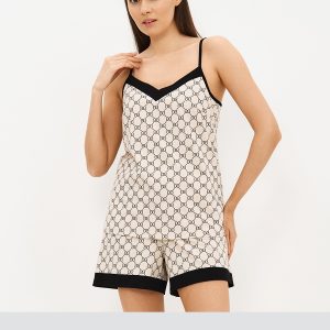 Пижама OMSA Alta Moda топ и шорты, хлопок с принтом