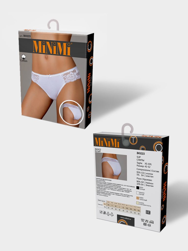 Трусы-слипы MINIMI BO223, хлопок с кружевом