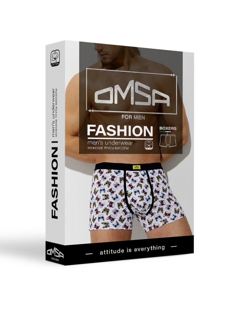 Боксеры мужские OMSA Style с открытой резинкой, хлопок