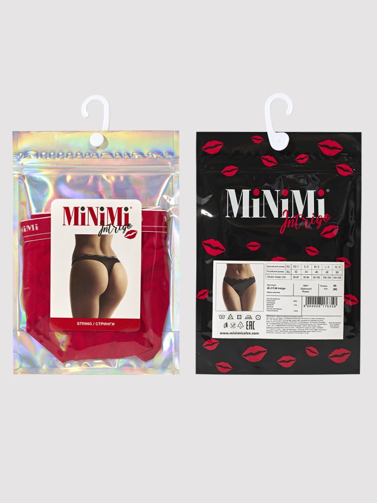Стринги MINIMI Intrigo, полупрозрачная сетка, жаккардовая резинка
