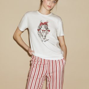 Пижама OMSA Cavallino футболка и брюки, хлопок с трендовым принтом