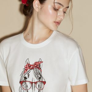 Пижама OMSA Cavallino футболка и брюки, хлопок с трендовым принтом