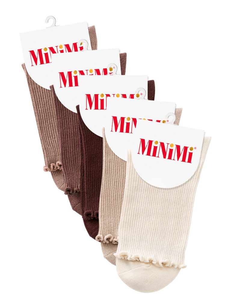 Носки женские Mini Trend 4220, рубчик, волнистый борт, хлопок