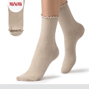Носки женские Mini Trend 4220, рубчик, волнистый борт, хлопок