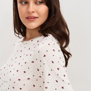 Пижама OMSA Pointelle Print футболка и шорты с гульфиком, ажурный хлопок
