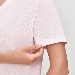 Пижама OMSA Prato футболка и шорты, хлопок с цветочным принтом и кружевом