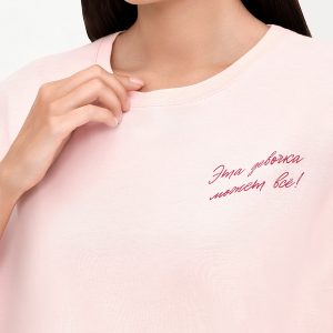 Пижама MINIMI Amore футболка оверсайз и шорты с принтом, хлопок