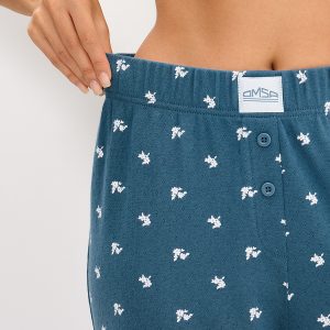 Пижама OMSA Pointelle Print AW26 футболка и брюки с планкой на пуговицах