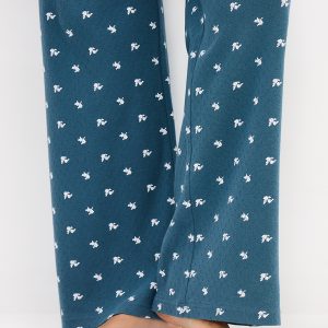 Пижама OMSA Pointelle Print AW26 футболка и брюки с планкой на пуговицах