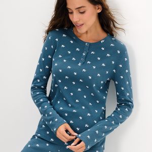 Пижама OMSA Pointelle Print AW26 лонгслив и брюки с планкой на пуговицах