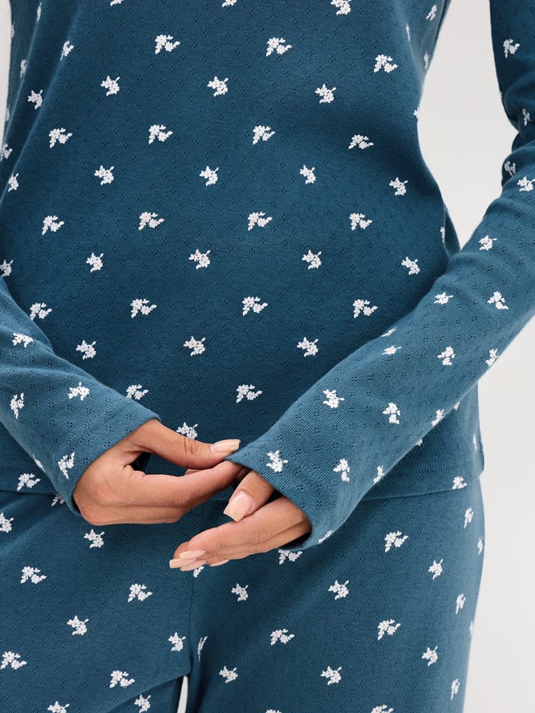 Пижама OMSA Pointelle Print AW26 лонгслив и брюки с планкой на пуговицах